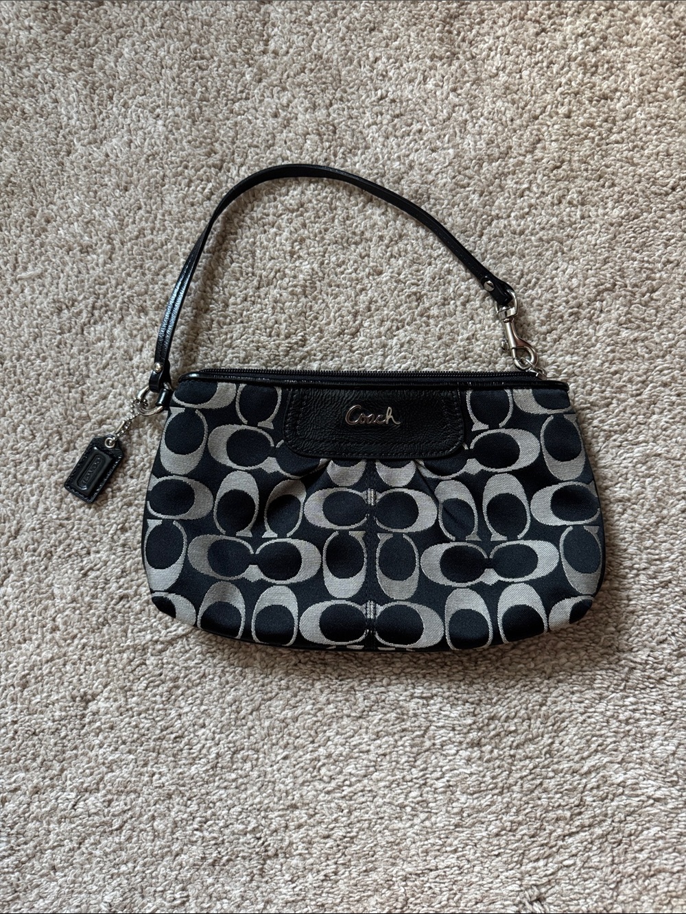 Coach Signature Wristlet Clutch, Black - Picture 2 of 8